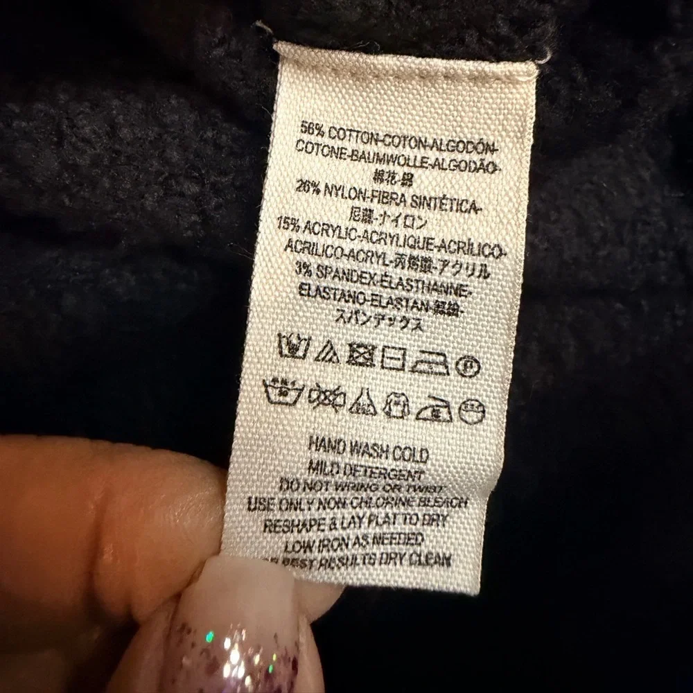 Free People Oversized Charcoal V Neck Lace Up Sweater Tunic S